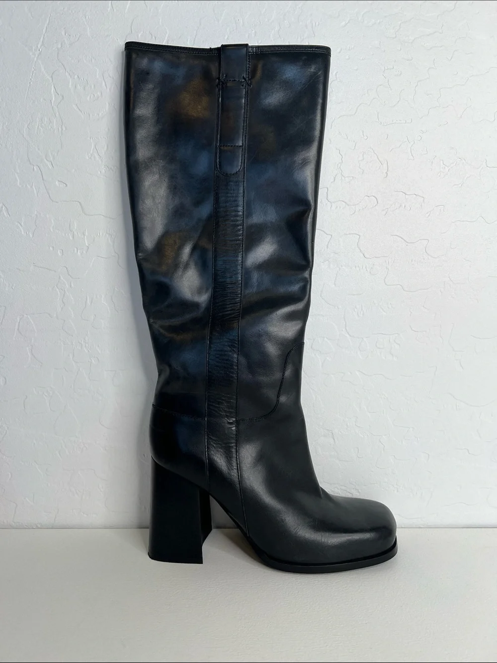 Free People Naomi Tall Leather Boots in Black Size 9
